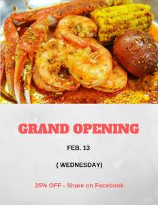 Carolina Crab House Dining Flyer